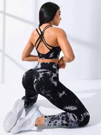 Tie-dye Yoga Sports Bra Set