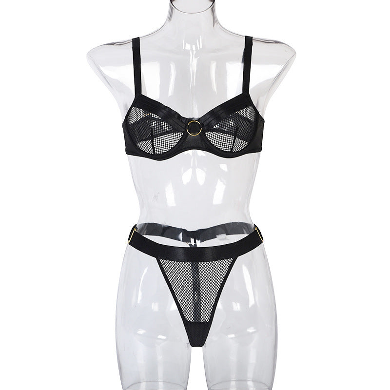 Mesh Stitching Lingerie Set