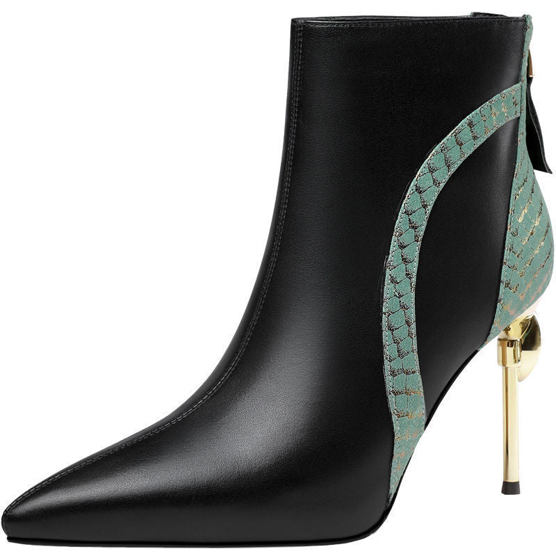 Leather Boots Niche High Heels