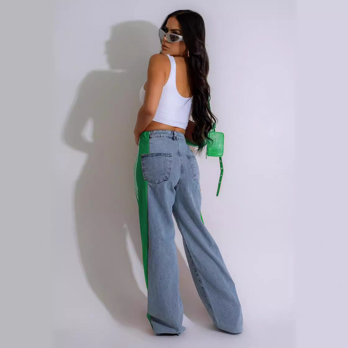 "Pin Striped" denim jeans
