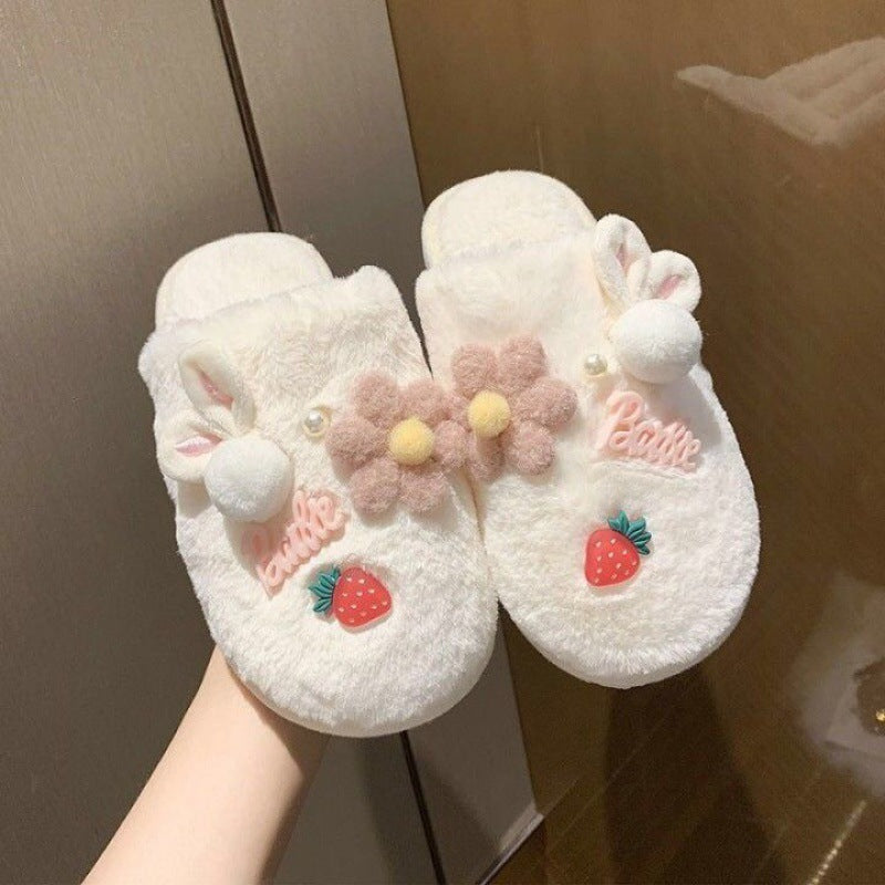 Non-slip Home Warm Plush Cotton Slippers
