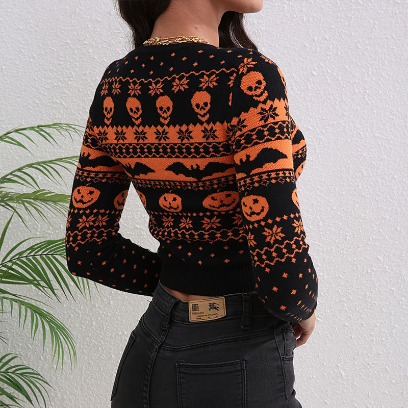 Jacquard Round Neck Sweater