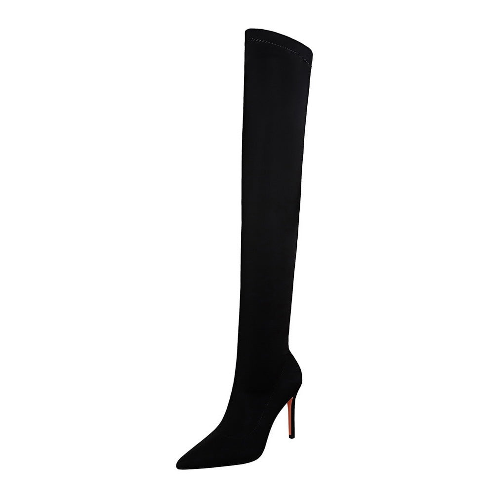 Pointed-toe Over-the-knee Boots