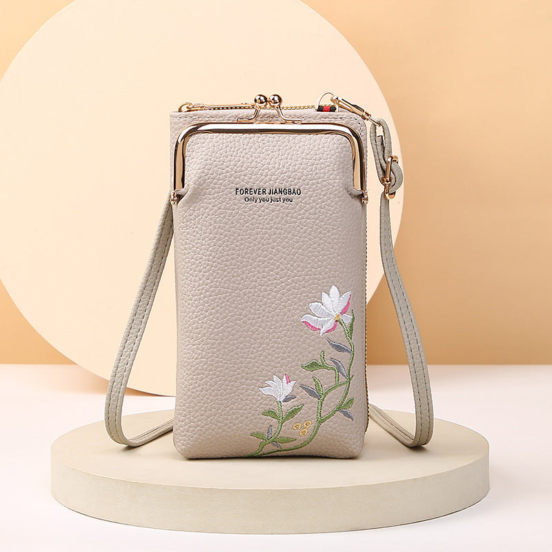 Flower Phone Bag With Lock Buckle