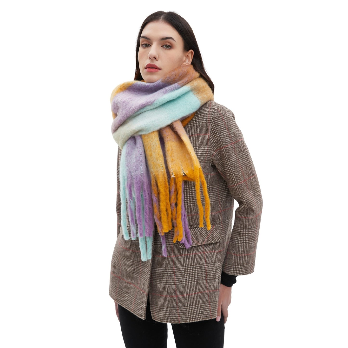 Tassel Plaid Scarf