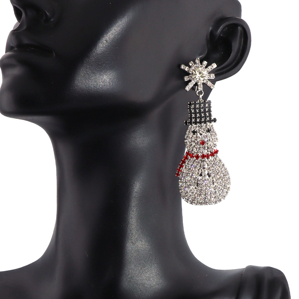 Rhinestone Snowman Earrings