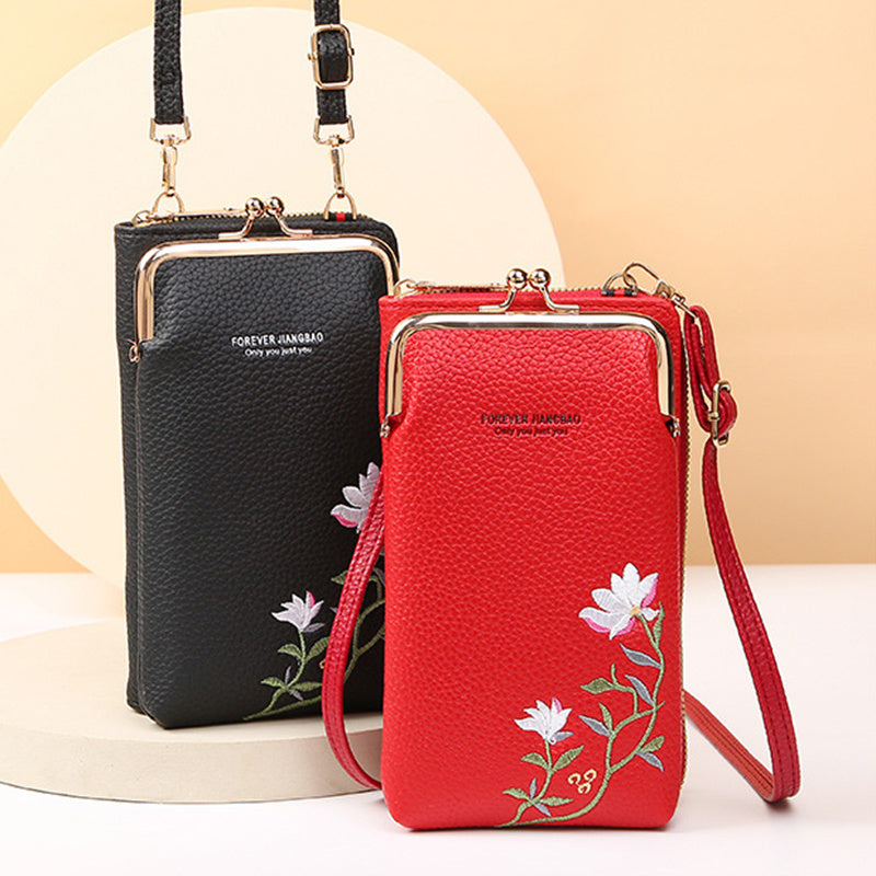 Flower Phone Bag With Lock Buckle