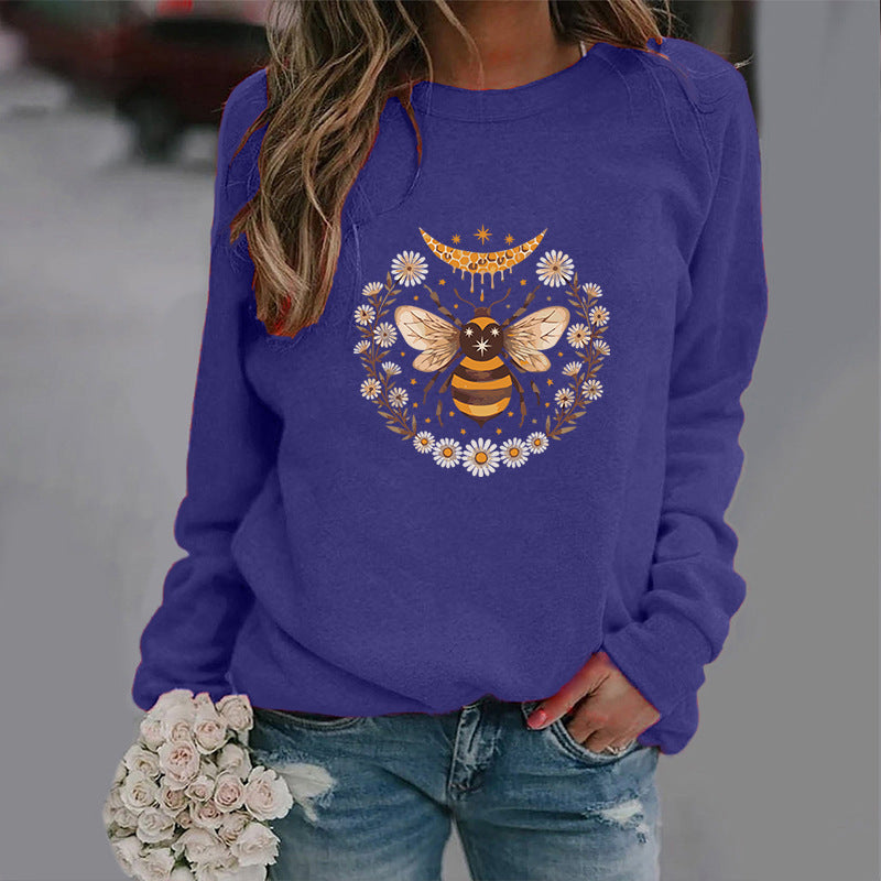 Moon Bee Trendy Round Neck Sweater