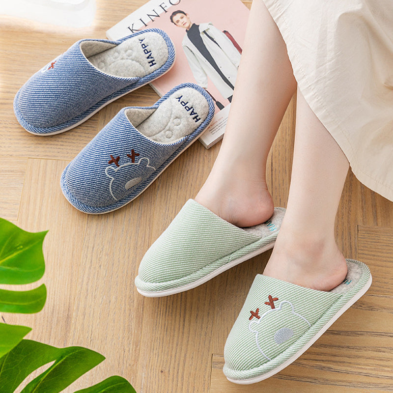 Linen Slippers House Shoes