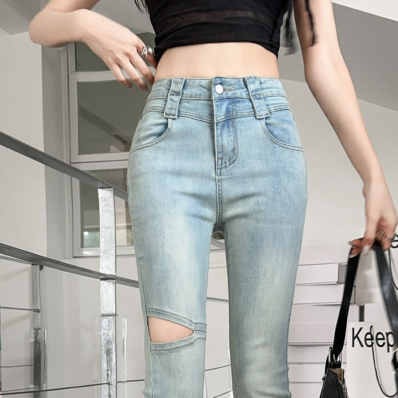 Fringed Slightly Flared Jeans