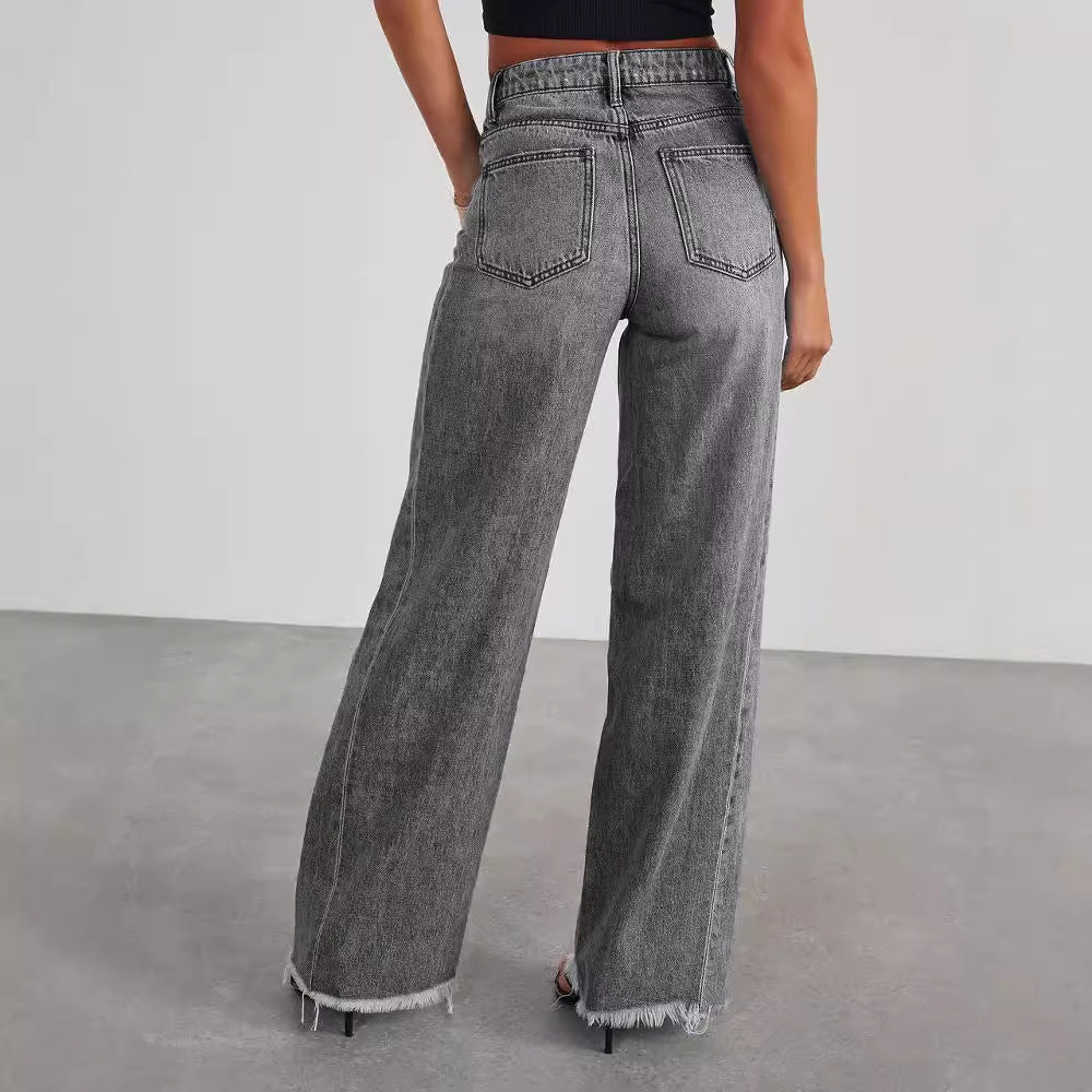 High Waist Jeans With Pockets Slim Fit