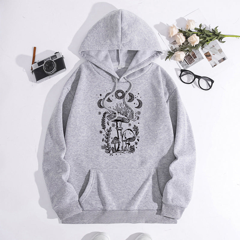 Wrap Collar Velvet Thickened Hooded Sweatshirt