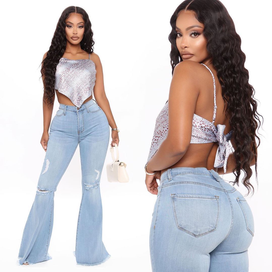 Denim Flared Pants