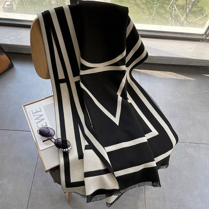 Scarf Outer Wear Warm Double-sided Long Shawl
