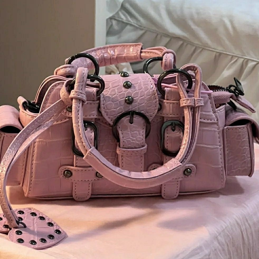 Square Rivet Hand-carrying Crossbody Bag