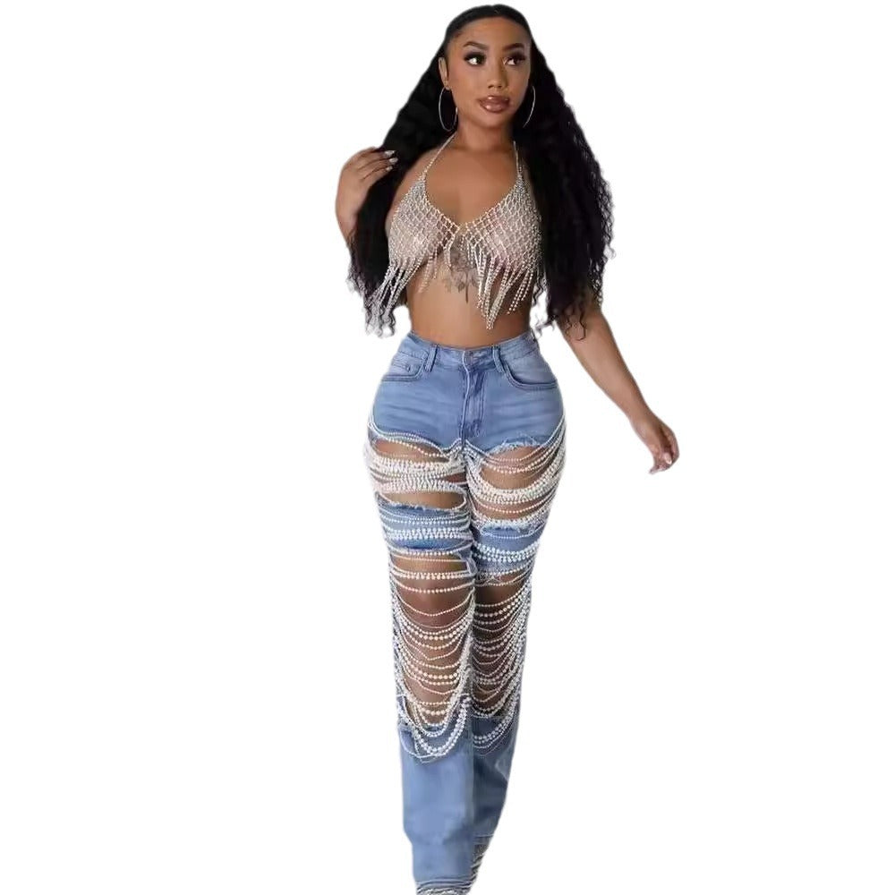 Chain Straight-leg Pants