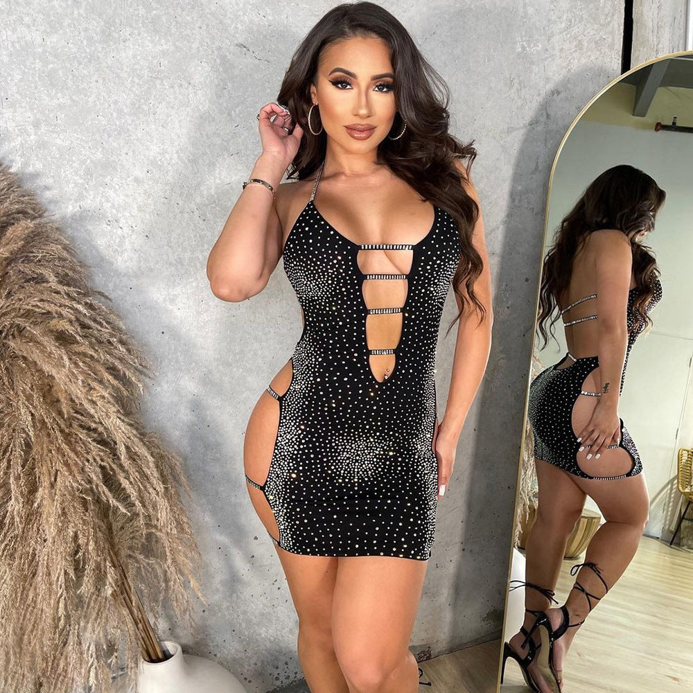 Rhinestone Strap Dress