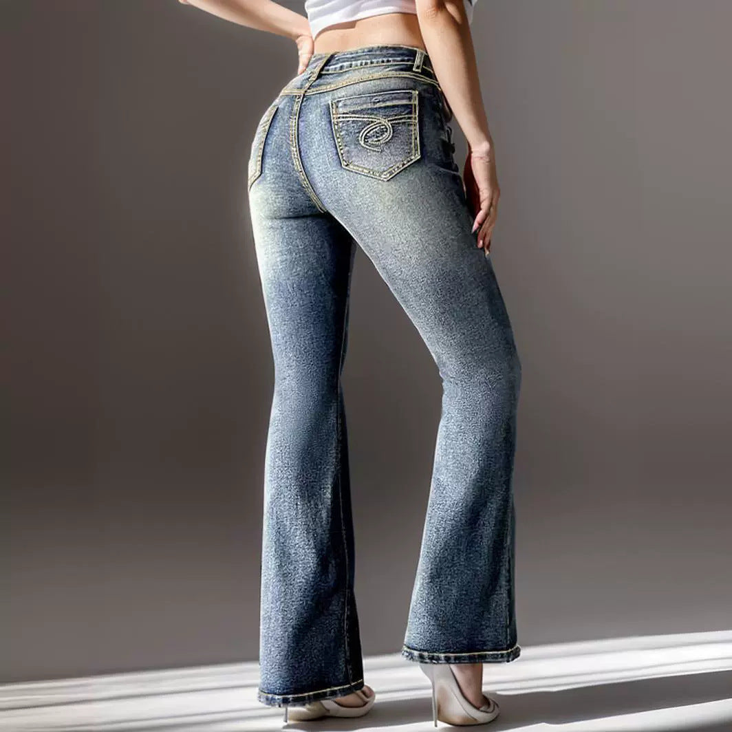 Vintage Elastic Pocket Jeans