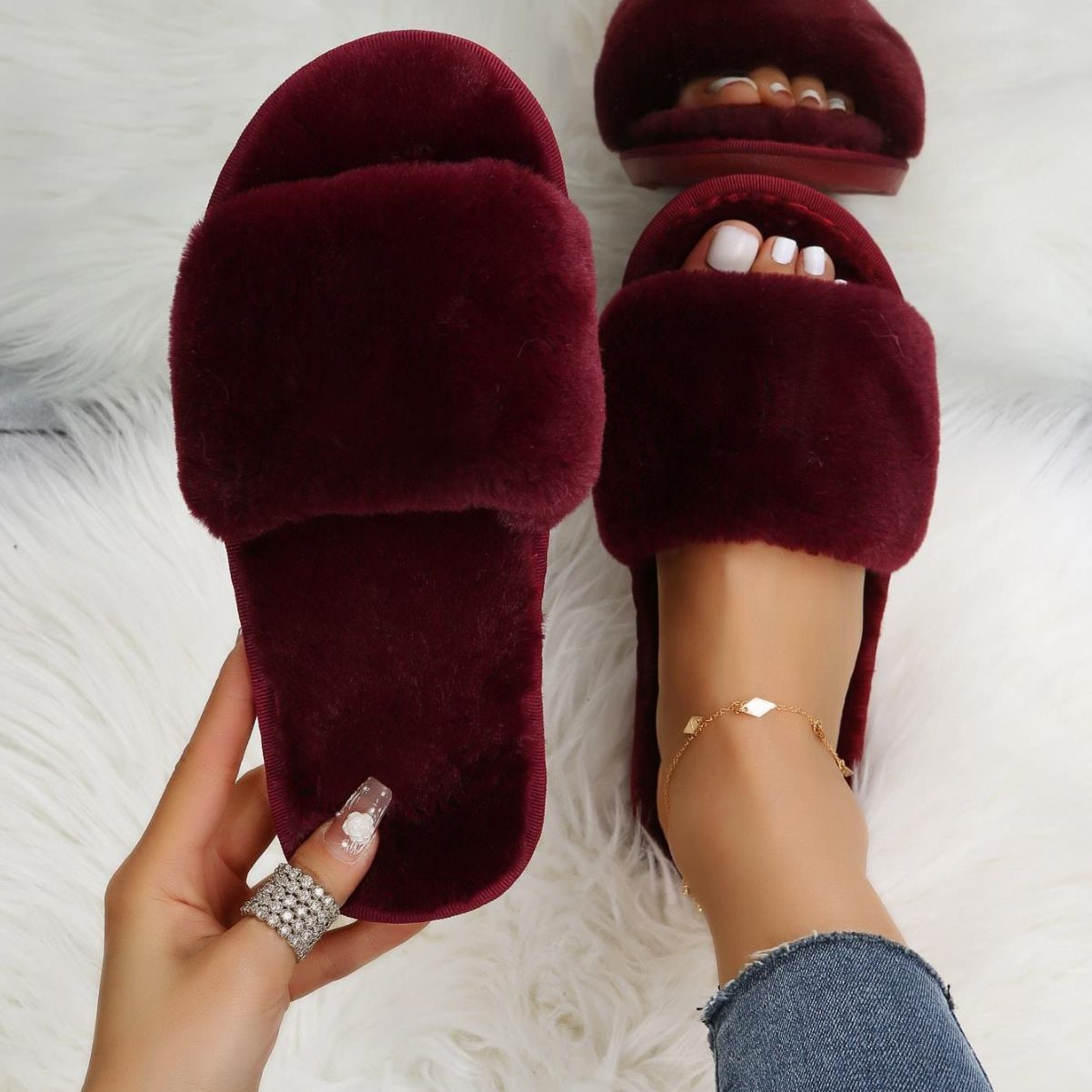 Fluffy Lazy Plush Slippers