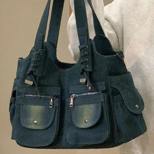 Denim Shoulder Vintage Casual All-matching Shoulder  Bag