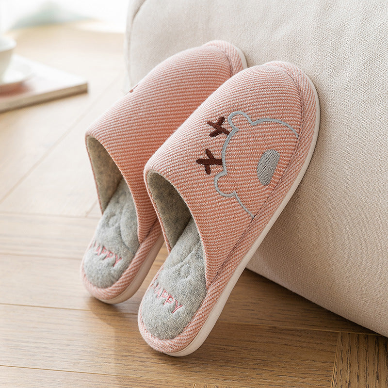 Linen Slippers House Shoes