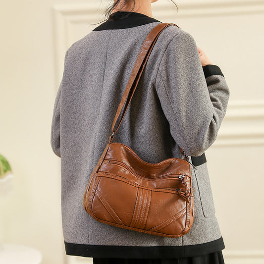 Soft Leather Large Capacity Shoulder Bag