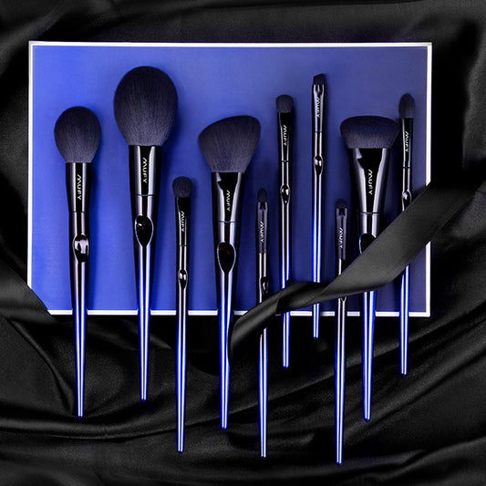 "Indigo" 10 piece Makeup Brush Set