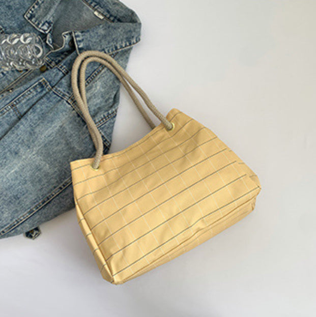 Check Pattern Bag Large Capacity