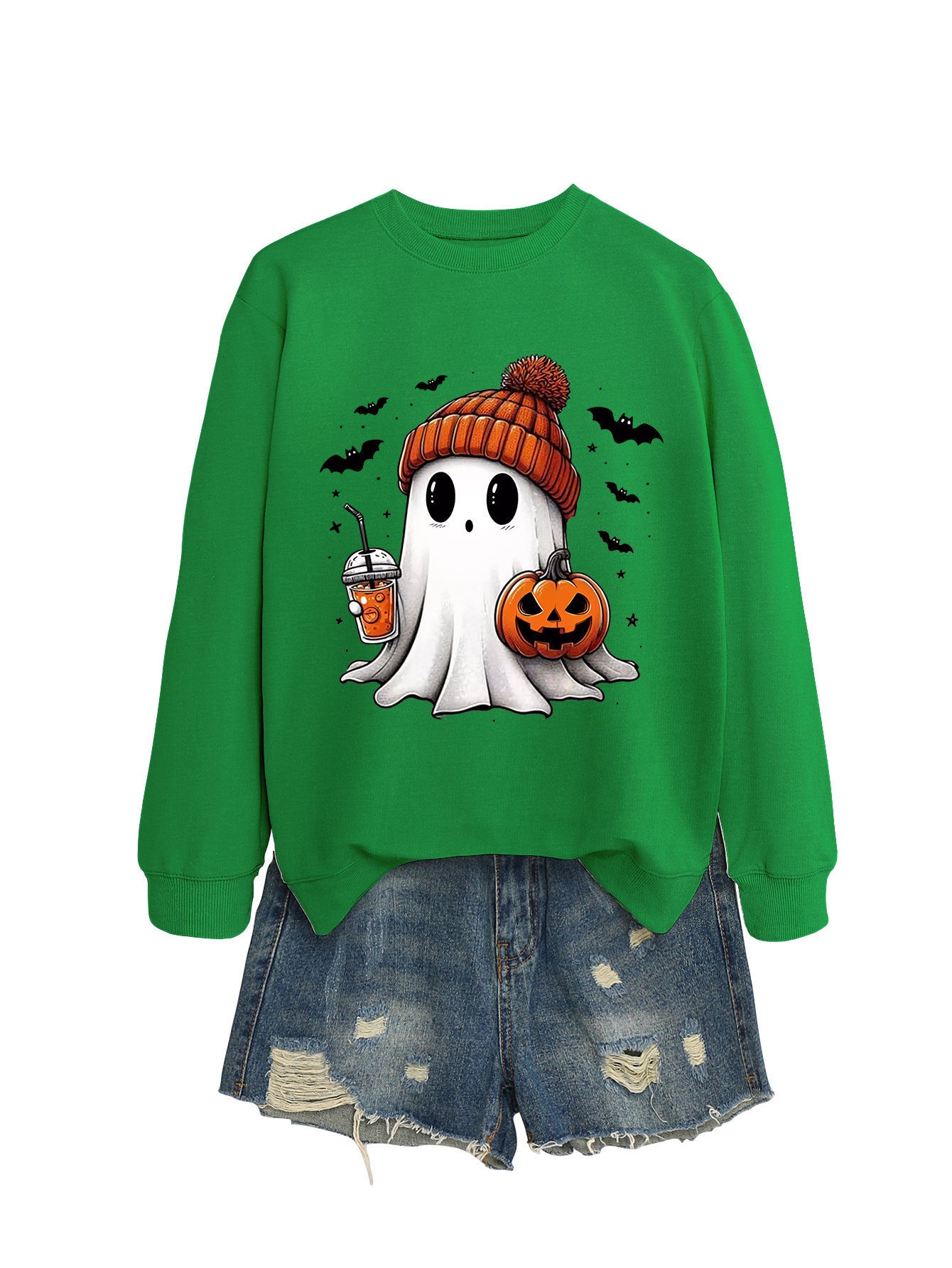 Pumpkin Bat Crew Neck Sweatshirt