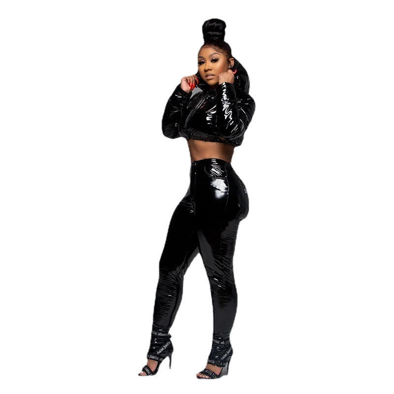 Hooded Coat Low Waist Suit