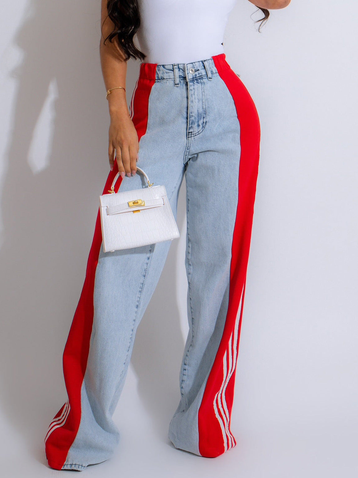 "Pin Striped" denim jeans