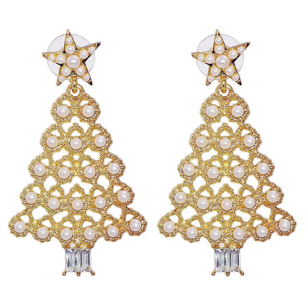 Crystals Christmas Tree Earrings