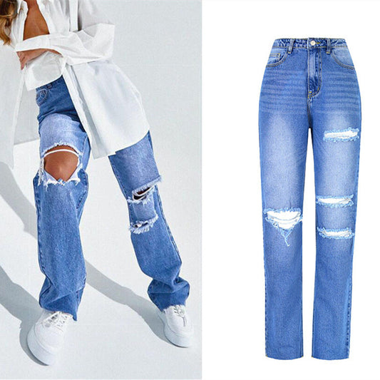 Straight Ripped Jeans