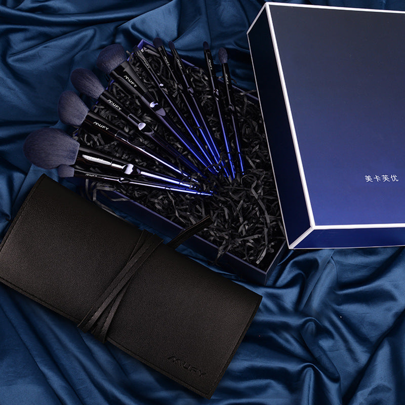 "Indigo" 10 piece Makeup Brush Set