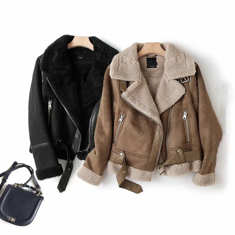 Suede Fur Coat