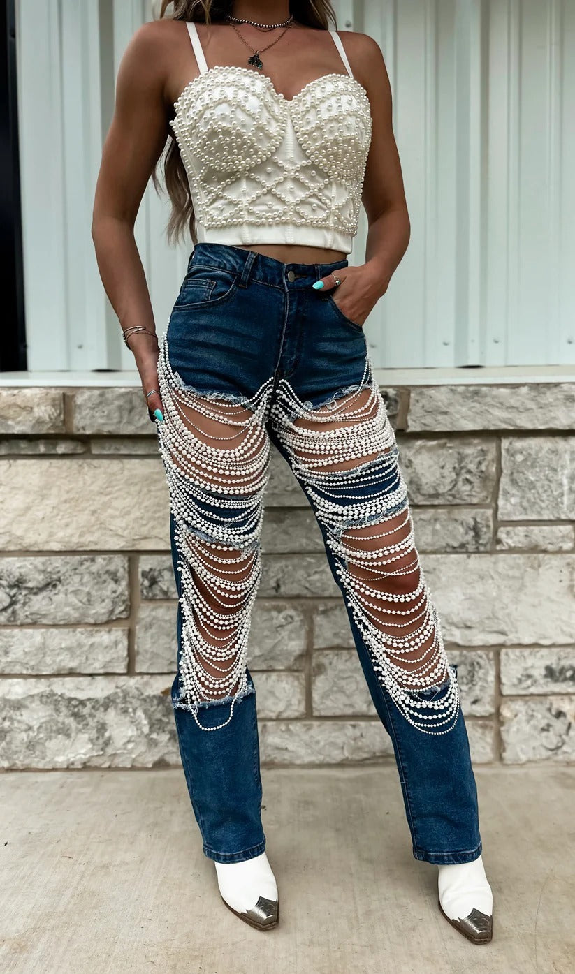 Chain Straight-leg Pants