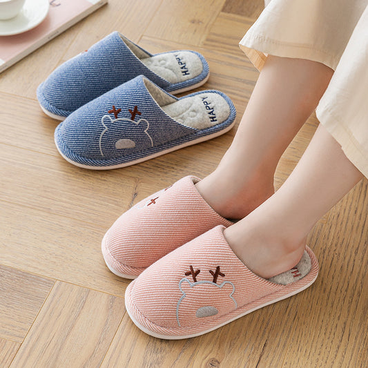 Linen Slippers House Shoes