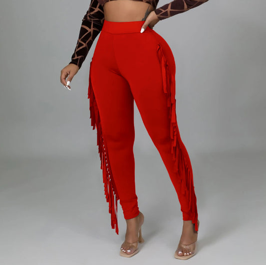 High Waist Tassel Pants