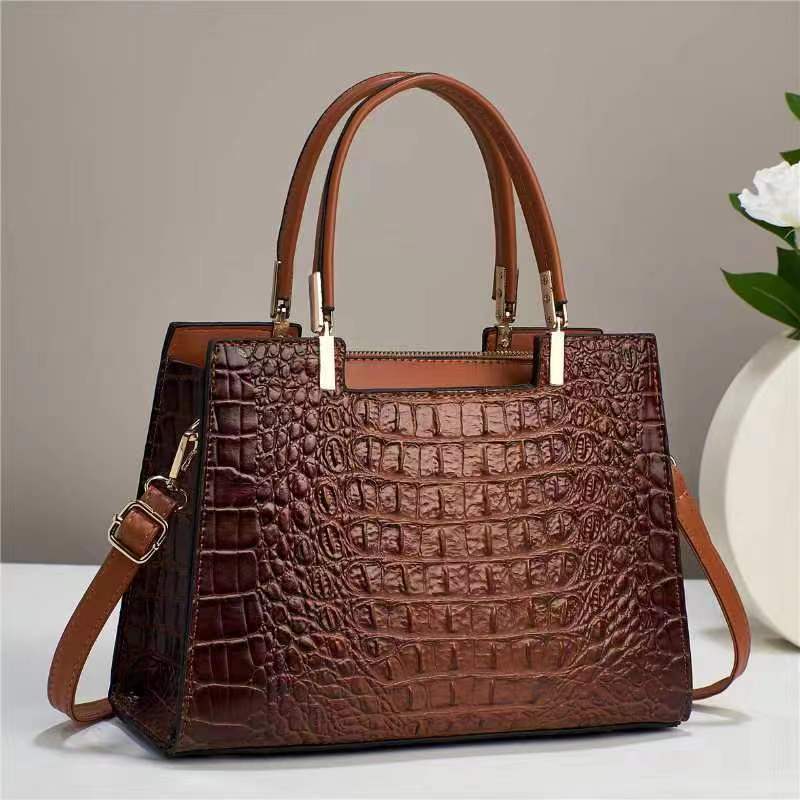 Crocodile Pattern Large Capacity Handbag