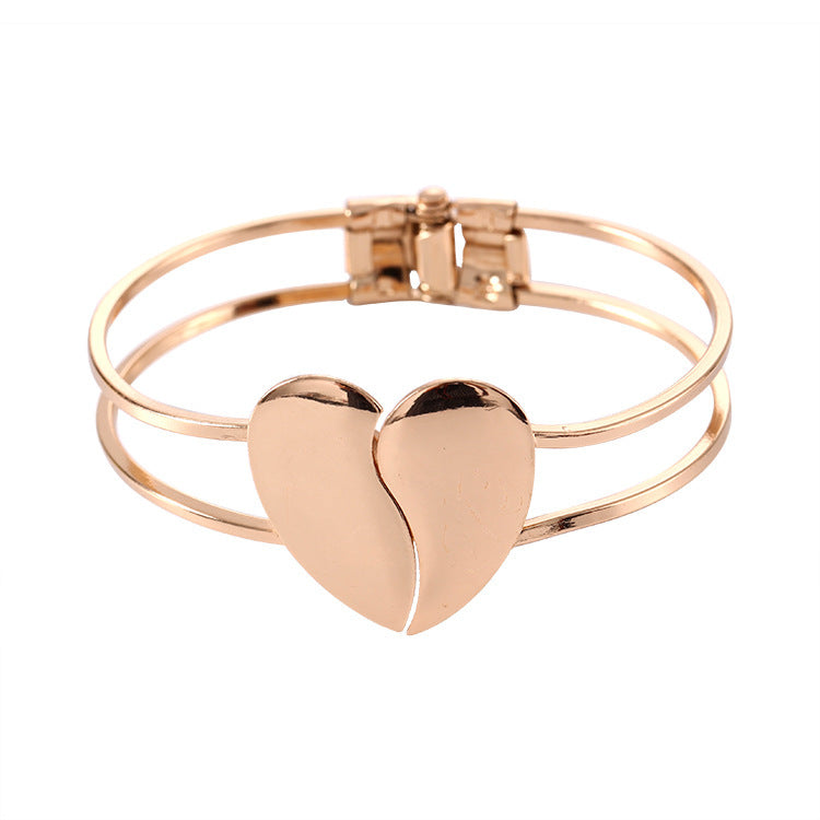 Frosted double heart bracelet