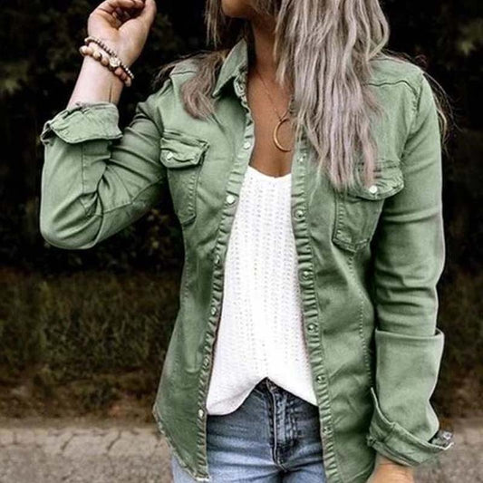 Mid-length denim jacket