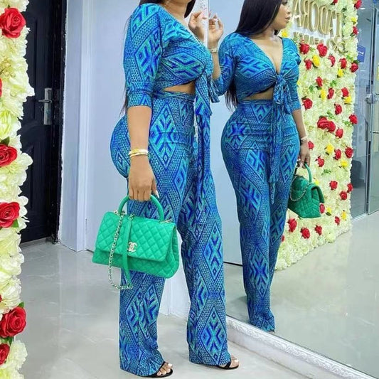 Fitted Top And Pants Set
