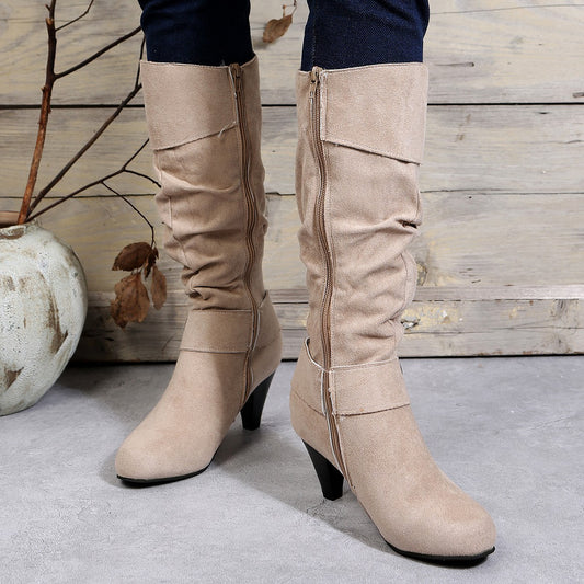 Straight Belt Buckle Knight Boots