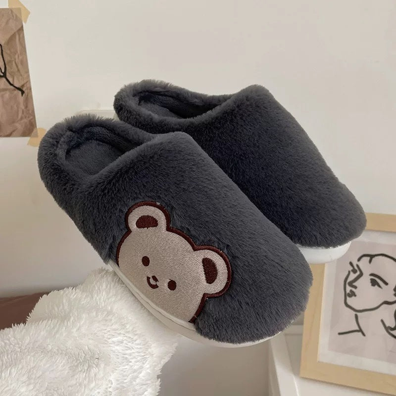 Plush Soft Bear Warm Cotton Slippers