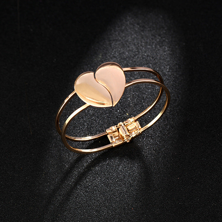 Frosted double heart bracelet
