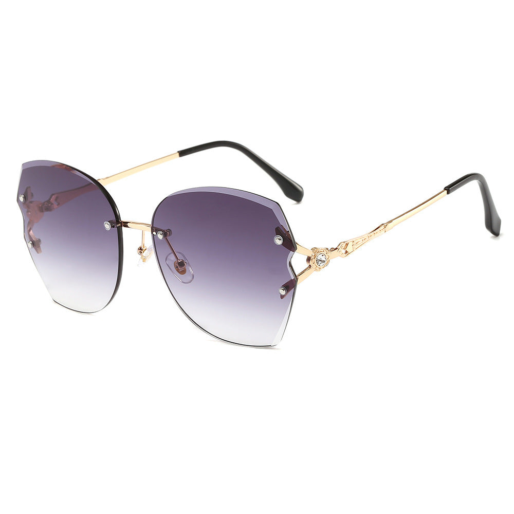 Frameless trimmed sunglasses