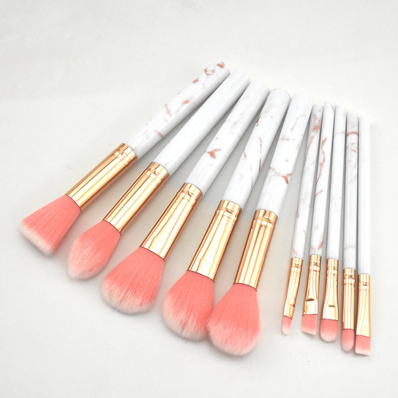 10 Sets Of Marbled Makeup Brushes For Beginners