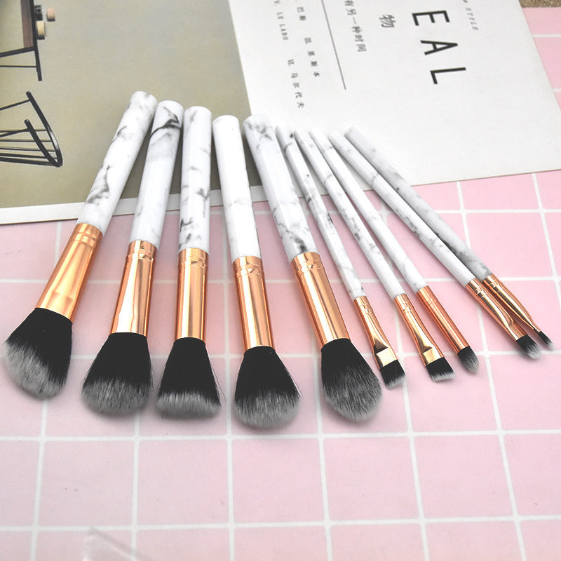 10 Sets Of Marbled Makeup Brushes For Beginners