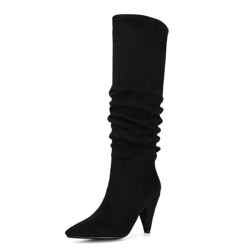 Tapered Heel High-Heeled Boots