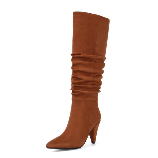 Tapered Heel High-Heeled Boots